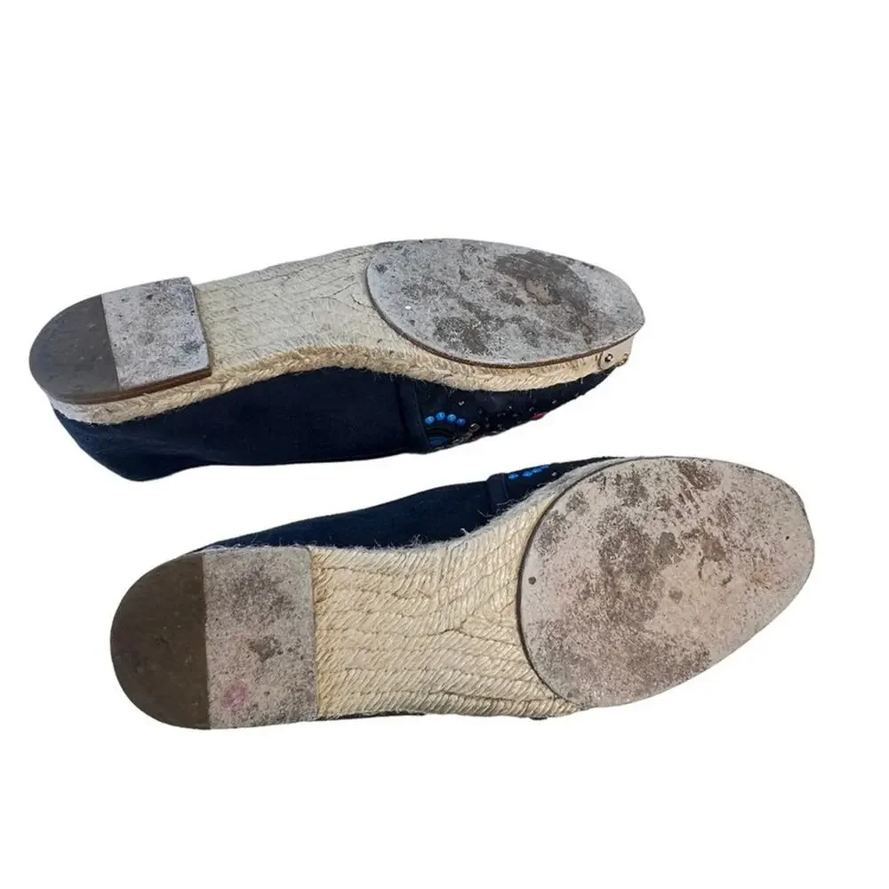 GIUSEPPE ZANOTTI DESIGN navy Jewel embellish espadrilles NWT Authenticated 5-5.5